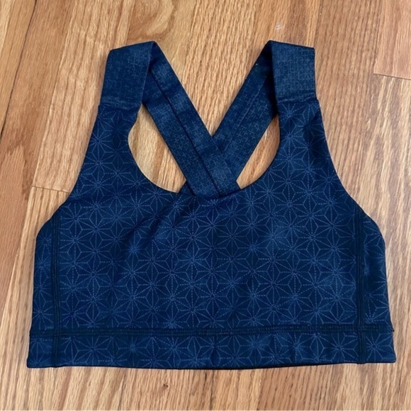 Lululemon All Sport Bra Sashico Star Inkwell Rugged Blue size 4 - Picture 2 of 7